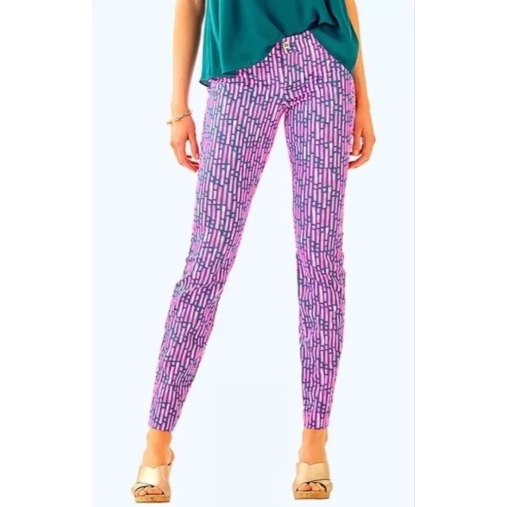 Lilly Pulitzer Womens Size 8 Kelly Skinny Ankle Pant In Mandevilla Pink NWT
